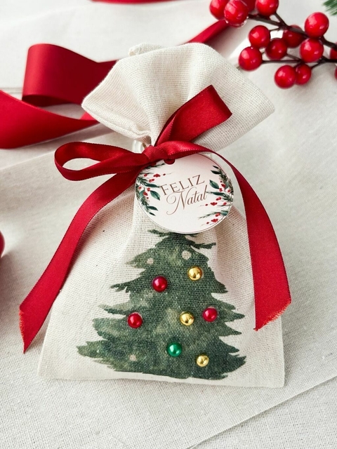 10 Saquinhos Amarradinho Natal Chique - Luz Colorida