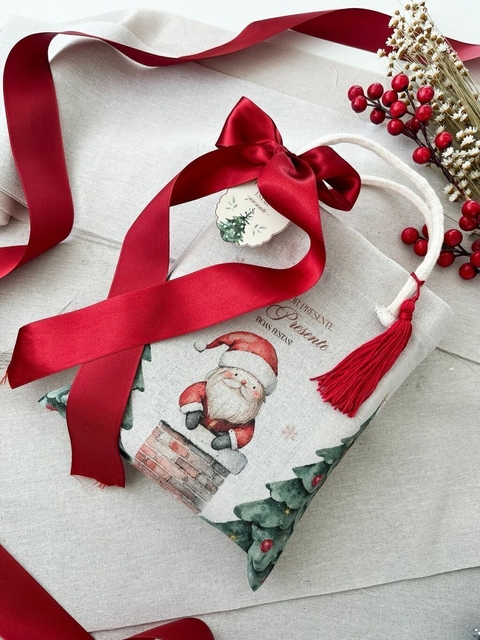 05 Sacolas Ecobag Estampa Natal Chique Presente PROMOÇÃO RELÂMPAGO