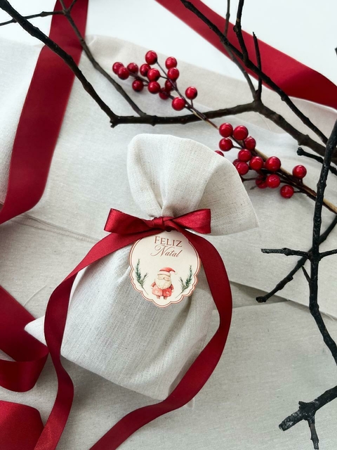 05 Saquinhos Amarradinho Liso Natural Natal Chique - comprar online