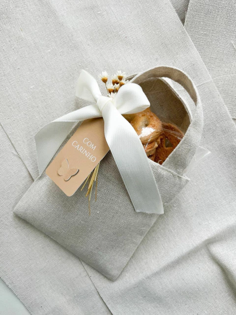 05 Mini Sacolinhas Natural Lembrancinha chic ALÇA GROSSA - comprar online