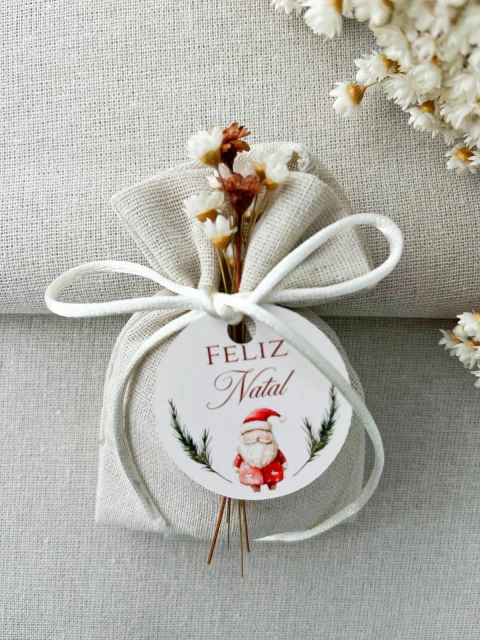 05 Saquinhos Amarrar Liso Natal Elegante - comprar online