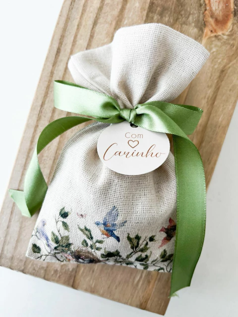 10 Saquinhos Amarrar Estampa Passarinhos Encantados - comprar online