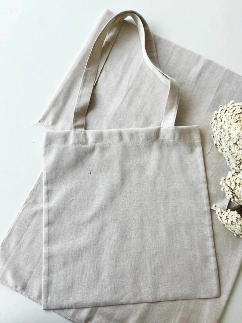 05 Sacolas Lisas Natural com alça longa de Linho - comprar online