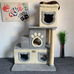 Arranhador para Gatos, Casinha e Caminha Sustentavel 3 em 1 - Modelo Mansão para até 7 gatos de 10kg na internet