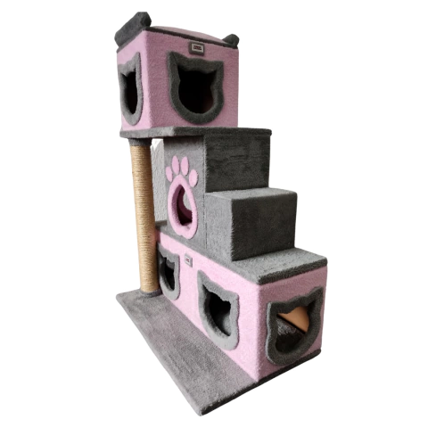 Arranhador para Gatos, Casinha e Caminha Sustentavel 3 em 1 - Modelo Mansão para até 7 gatos de 10kg - comprar online