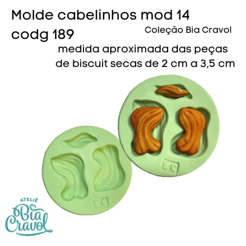 Molde de Silicone Cabelinhos - Mod 14 - Cod 189 - Coleção Bia Cravol