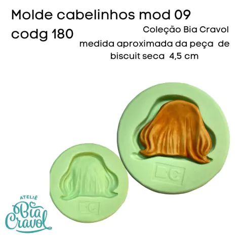 Molde de Silicone Cabelinhos - Mod 09 - Cod 180 - Coleção Bia Cravol