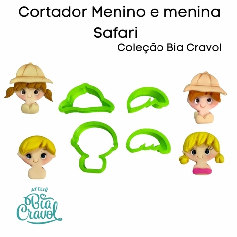 Kit Menino e Menina Safari - Coleção Bia Cravol