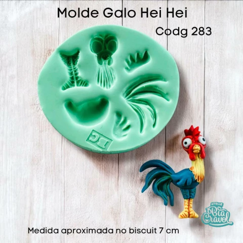 Molde de Silicone - Galo Hei - Cod 283 - Bia Cravol