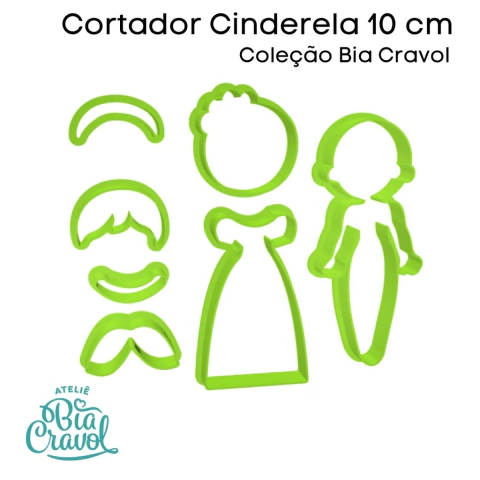 Cortador Princesas Cinderela - 10 cm - Para Tiaras - Coleção Bia Cravol