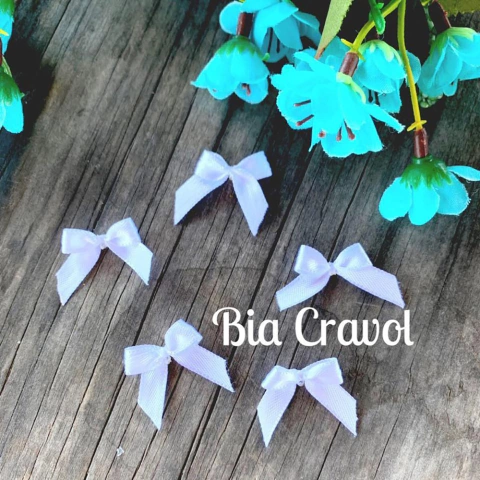 Mini laço Branco - 30 unidades - Fita numero 1