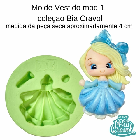 Molde de Biscuit Vestido Mod 01 cod 144 - Coleção Bia Cravol