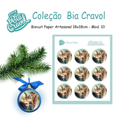 Biscuit Paper - Tag para Biscuit - Mod 10 - Menino e Anjos - Cole