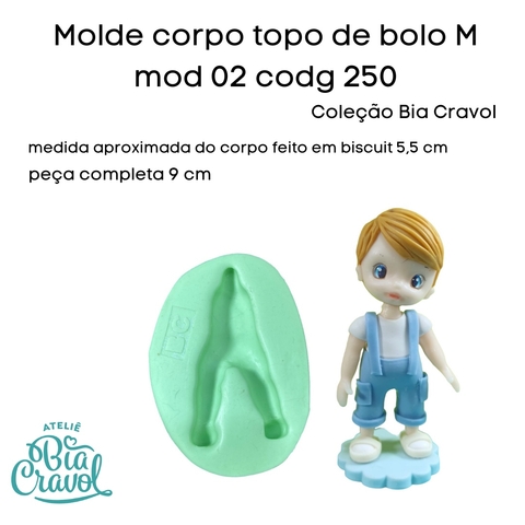 Molde de Silicone Corpinho topo de bolo tam M - mod 02 - cod 250 - Bia Cravol