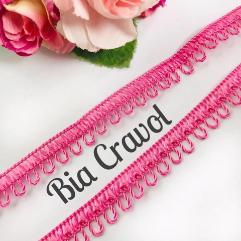 Passamanaria Babadinho Rosa Escuro - largura 1 cm - vendida por metro