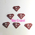 símbolo Superman -Vermelho -Glitter- 6 unidades