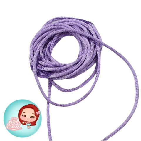 Cordão de poliéster - Roxo - rabo de rato 2 mm - 5 metros