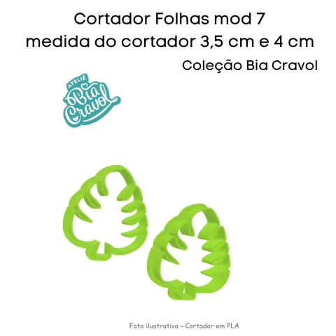 Cortador de Biscuit - Folhas mod 07 - 3,5 e 4 cm- Bia Cravol