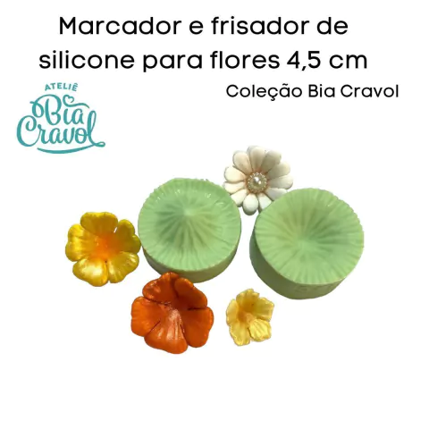 Marcador e Frisador de silicone - Flores - 4,5 cm - cod 194 - Bia Cravol