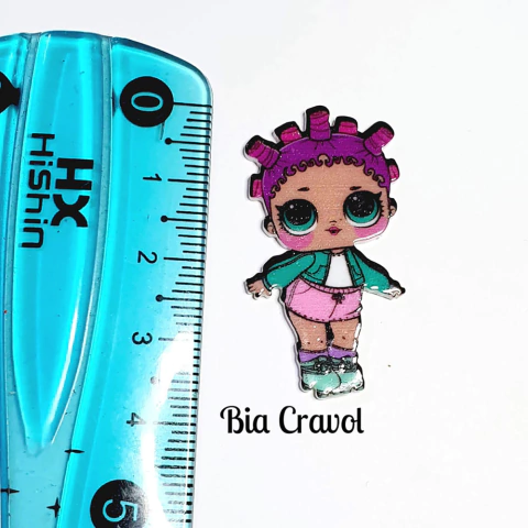 Aplique de Resina LO cabelo lilás - 4 cm - 1 unid