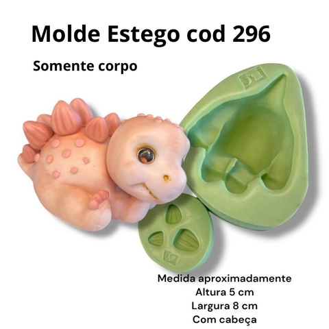 Molde de Silicone - Festa Dinossauro - Estego - cod 296 - Bia Cravol