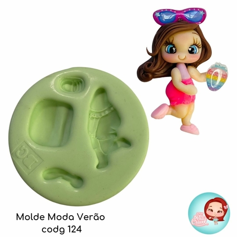 Molde de Silicone Moda Verão cod 124 - coleção Bia Cravol para apliques