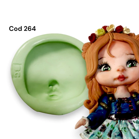 Molde de Silicone Cabeça Dolls Mod 04 - cod 264 - Bia Cravol - comprar online