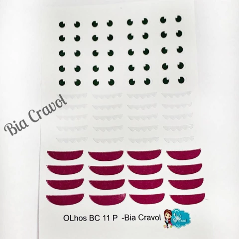 Olhos Adesivos - BC 11 P - coleção Bia Cravol