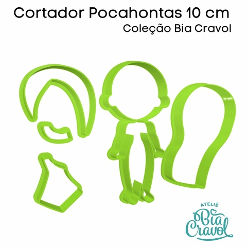 Cortador Princesas Pocahontas - 10 cm - Para Tiaras - Coleção Bia Cravol