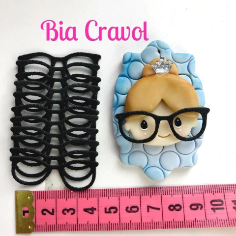 Óculos de EVA - 4 cm - Preto - 12 unidades