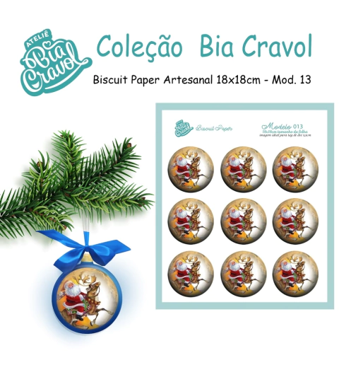 Biscuit Paper - Tag para Biscuit - Mod 13 - Papai Noel - Cole