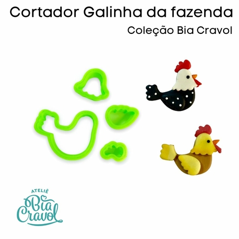 Cortador de Galinha 4 cm - Coleção Bia Cravol