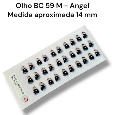 Olhos Resinados BC 59 - Stich Rosa - Angel- Tam M - 15 pares - Bia Cravol