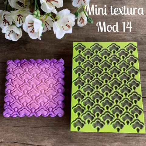 MINI Textura de Emborrachado Mod 14 - mini Leques - 10x7,5 cm