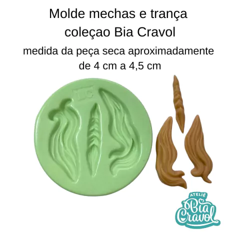 Molde de Biscuit Mechas e Tranças cod 153 - Coleção Bia Cravol