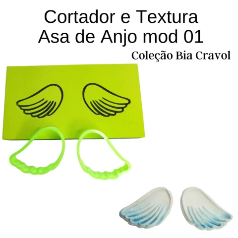Cortador e Textura Asa de Anjo - mod 01 - coleção Bia Cravol