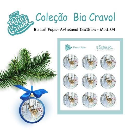 Biscuit Paper - Tag para Biscuit - Mod 04 - Cervo - Cole