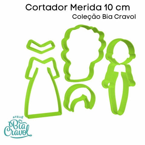 Cortador Princesas Merida - 10 cm - Para Tiaras - Coleção Bia Cravol