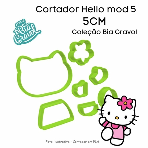 Cortador Hello Mod 05 5 cm - Coleção Bia Cravol