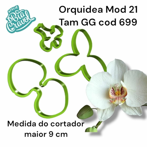 Cortador de Porcelana Fria - Orquídeas - Mod 21 - Tam GG - Cod 699 - Coleção Elis Rebouças - Bia Cravol