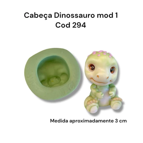 Molde de Silicone - Cabeça de Dinossauro - Mod 1 - cod 294 - Bia Cravol