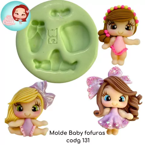 Molde de Silicone Baby Fofuras cod 131 - coleção Bia Cravol para apliques