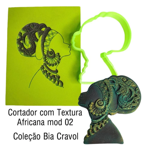 Kit de Cortador e Textura - Africana Mod 02 - Coleção Bia Cravol