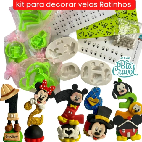 Kit para decorar Velas - Ratinhos - Coleção Bia Cravol