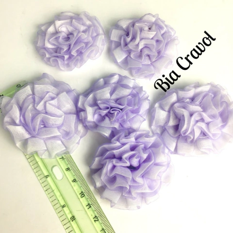 Flor de Tecido - Lilás - 10 unidades