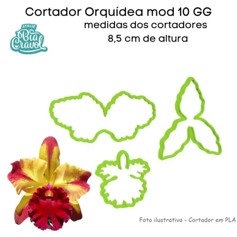 Cortador de Porcelana Fria - Orquideas mod 10 - Ateliê Bia Cravol