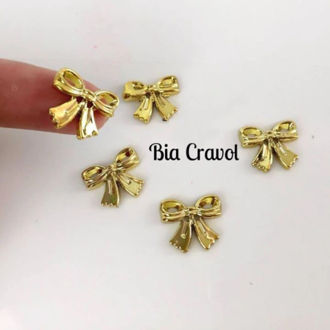 Mini laços- dourado- pct 5 unid