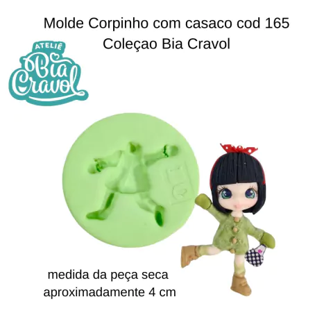 Molde de Silicone Corpinho com Casaco - Cod 165 - Coleção Bia Cravol