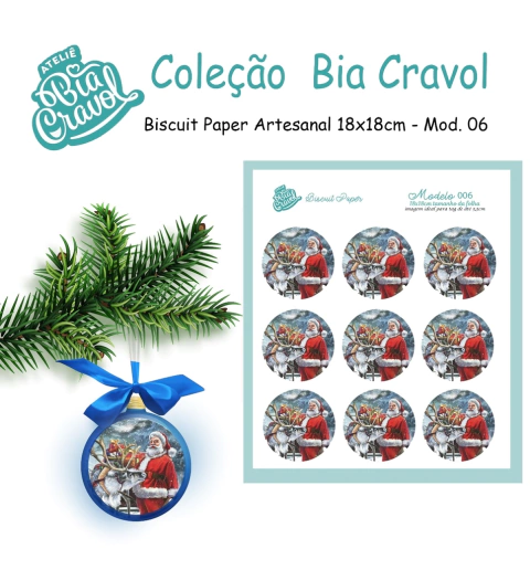 Biscuit Paper - Tag para Biscuit - Mod 06 - Papai Noel - Cole