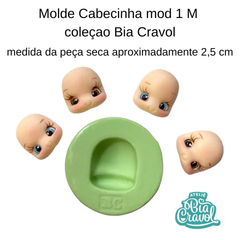 Molde de Biscuit Cabecinha mod 01 Tam M cod 150 - Coleção Bia Cravol